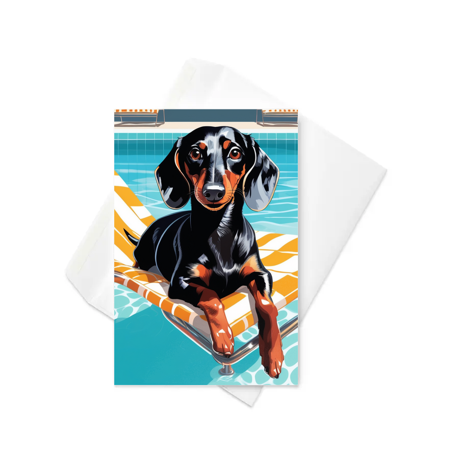 PugMug Custom Black Dachshund Greeting Card