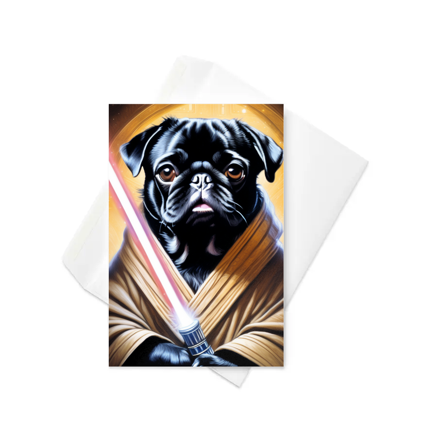 PugMug Custom Black Pug Greeting Card