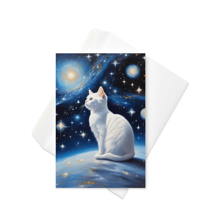 PugMug Custom White Companion Cat Greeting Card