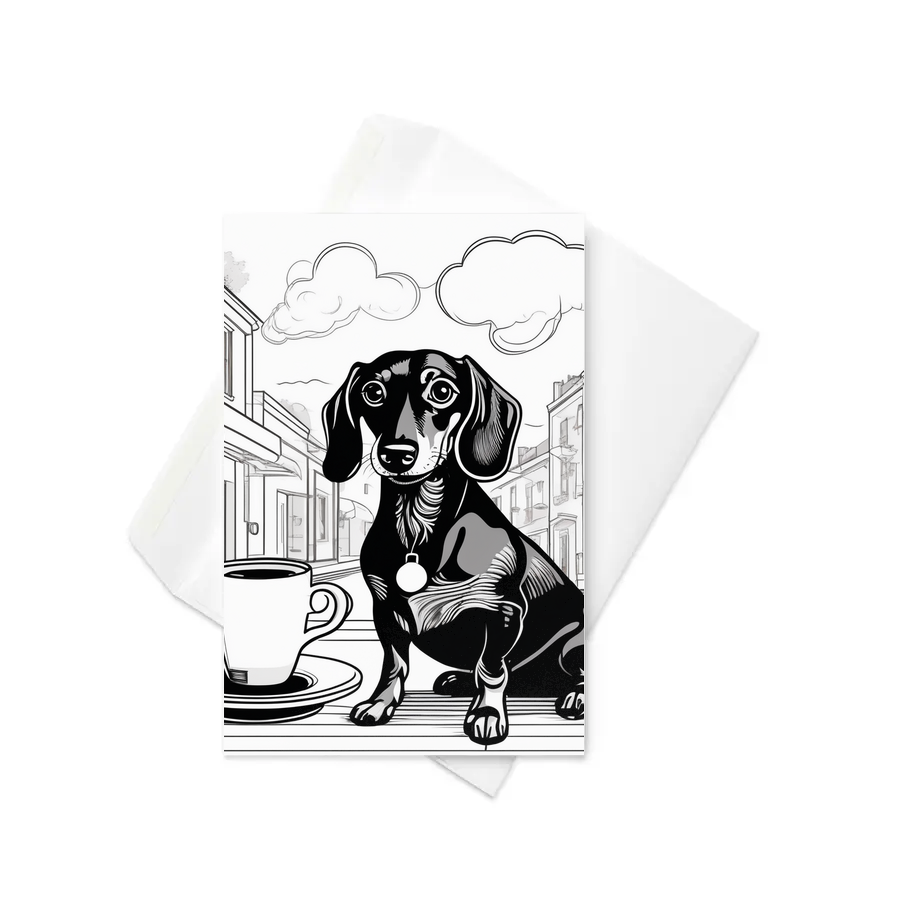 PugMug Custom Black Dachshund Greeting Card