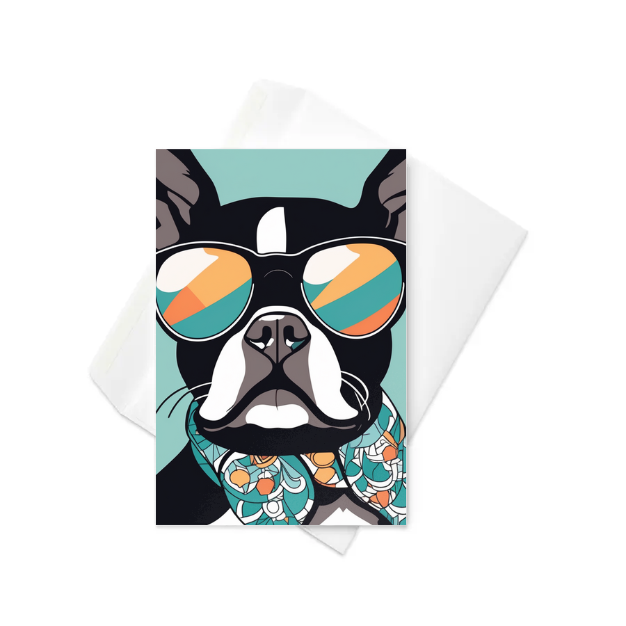 PugMug Custom Boston Terrier Greeting Card