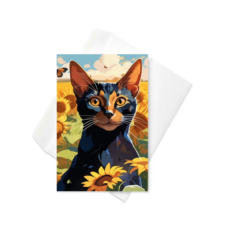PugMug Custom Black Abyssinian Cat Greeting Card