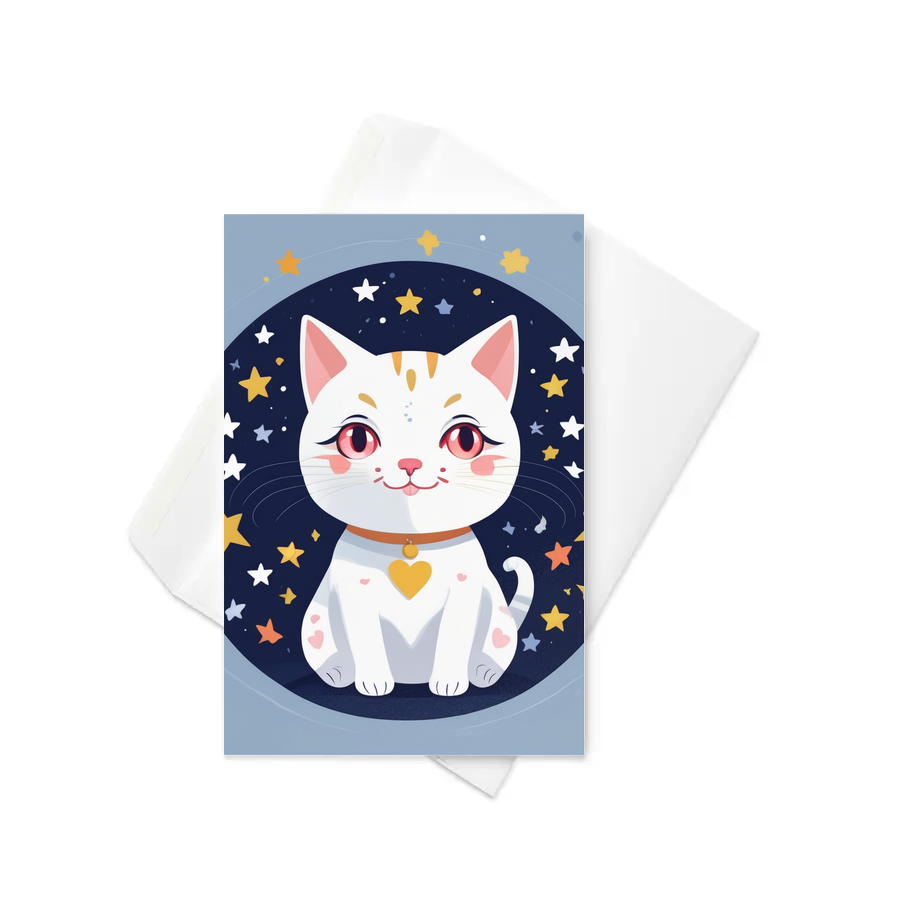 PugMug Custom White Companion Cat Greeting Card