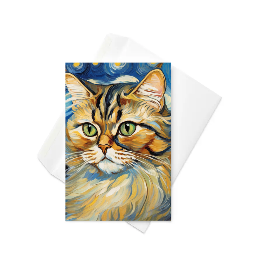 PugMug Custom Tabby Persian Cat Greeting Card
