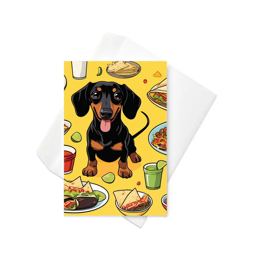 PugMug Custom Black Dachshund Greeting Card