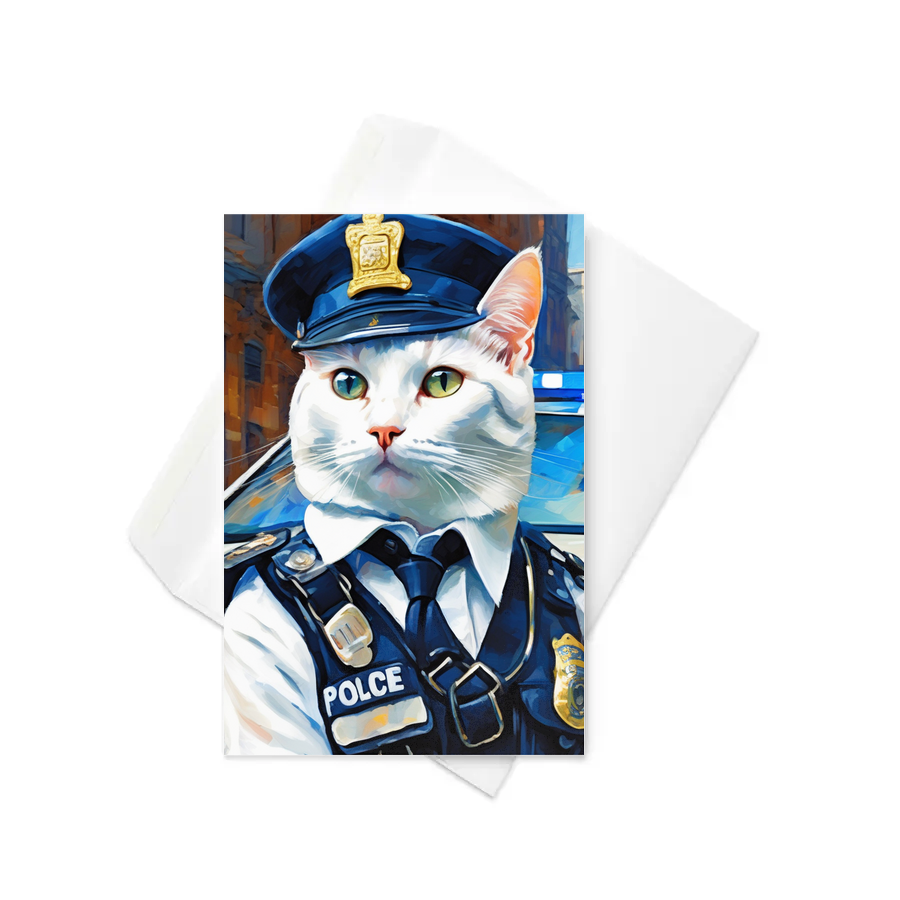PugMug Custom White Companion Cat Greeting Card