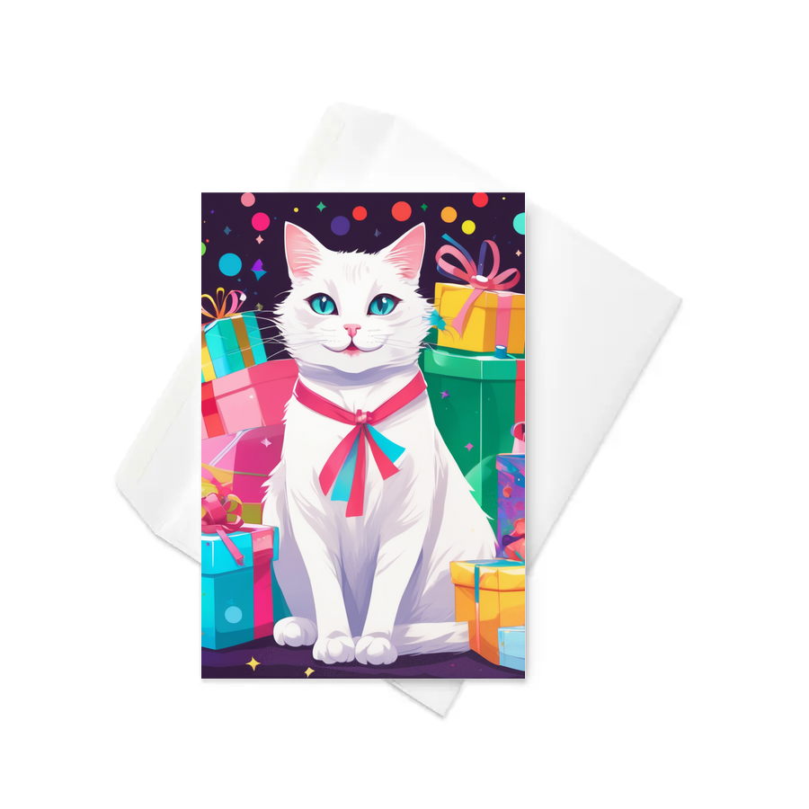 PugMug Custom White Companion Cat Greeting Card