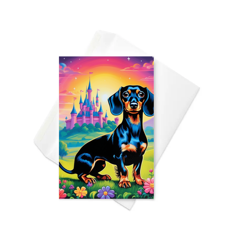 PugMug Custom Black Dachshund Greeting Card