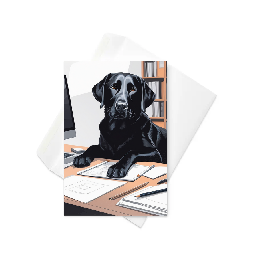 PugMug Custom Black Labrador Retriever Greeting Card