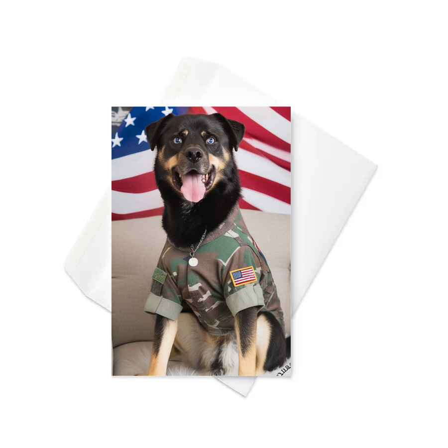 PugMug Custom Blue Greeting Card