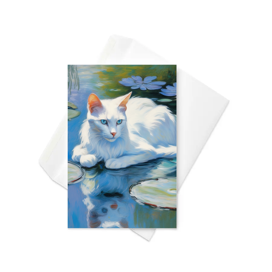 PugMug Custom White Companion Cat Greeting Card