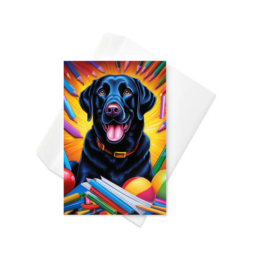 PugMug Custom Black Labrador Retriever Greeting Card