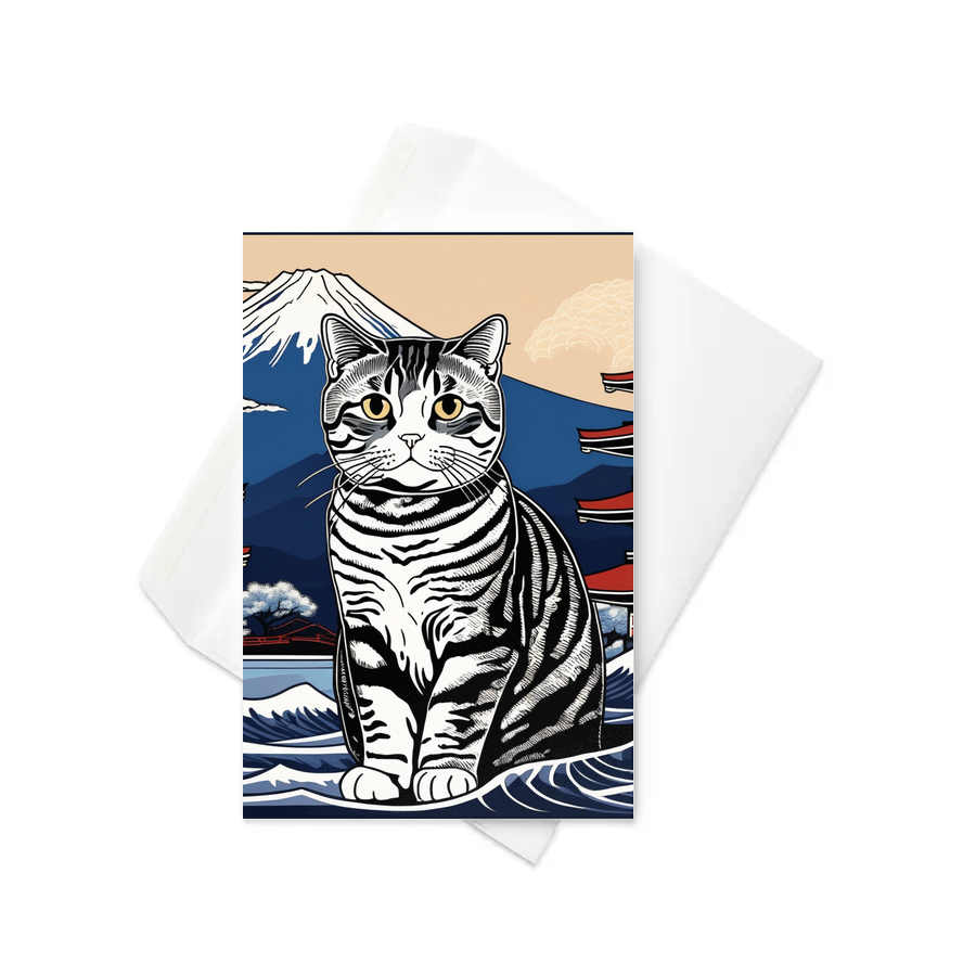 PugMug Custom Tabby Scottish Fold Cat Greeting Card