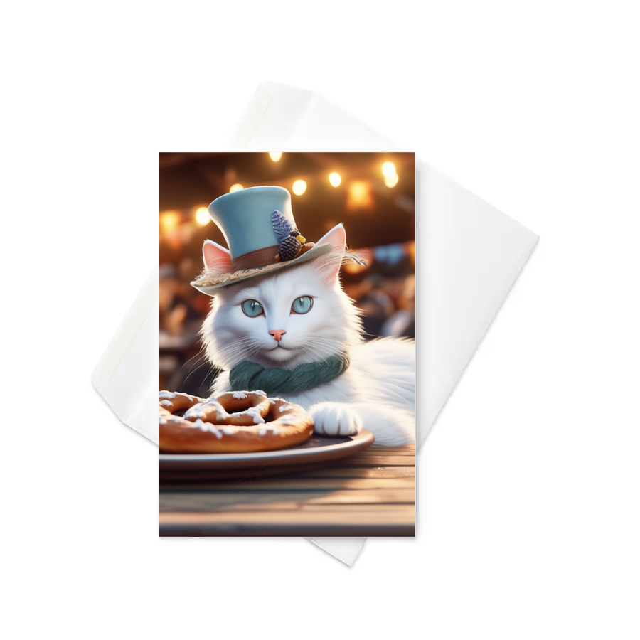 PugMug Custom White Companion Cat Greeting Card
