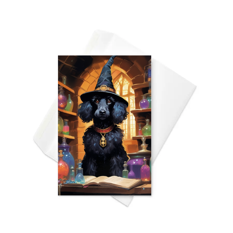 PugMug Custom Black Poodle Greeting Card