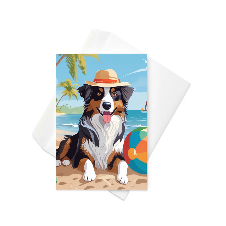 PugMug Custom Australian Shepherd Dog Greeting Card