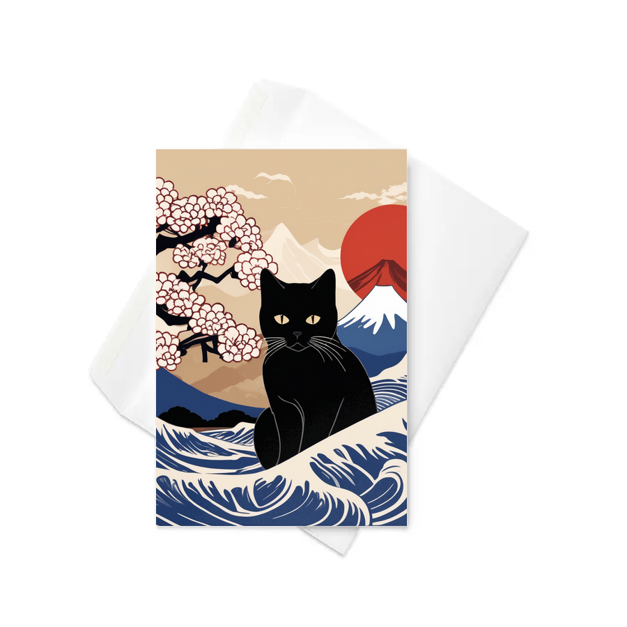 PugMug Custom Black British Shorthair Cat Greeting Card