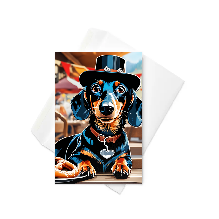 PugMug Custom Black Dachshund Greeting Card
