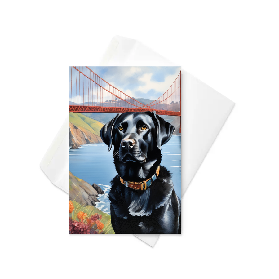 PugMug Custom Black Labrador Retriever Greeting Card