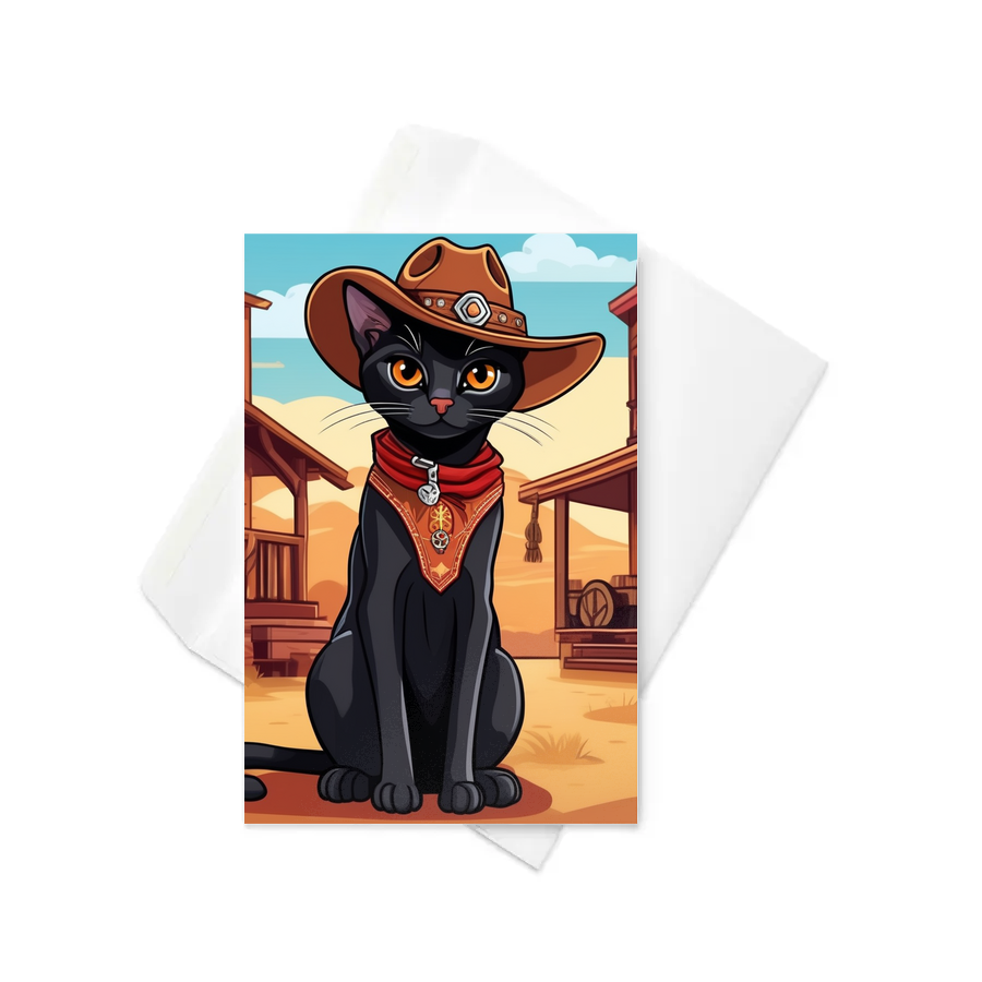 PugMug Custom Black Abyssinian Cat Greeting Card