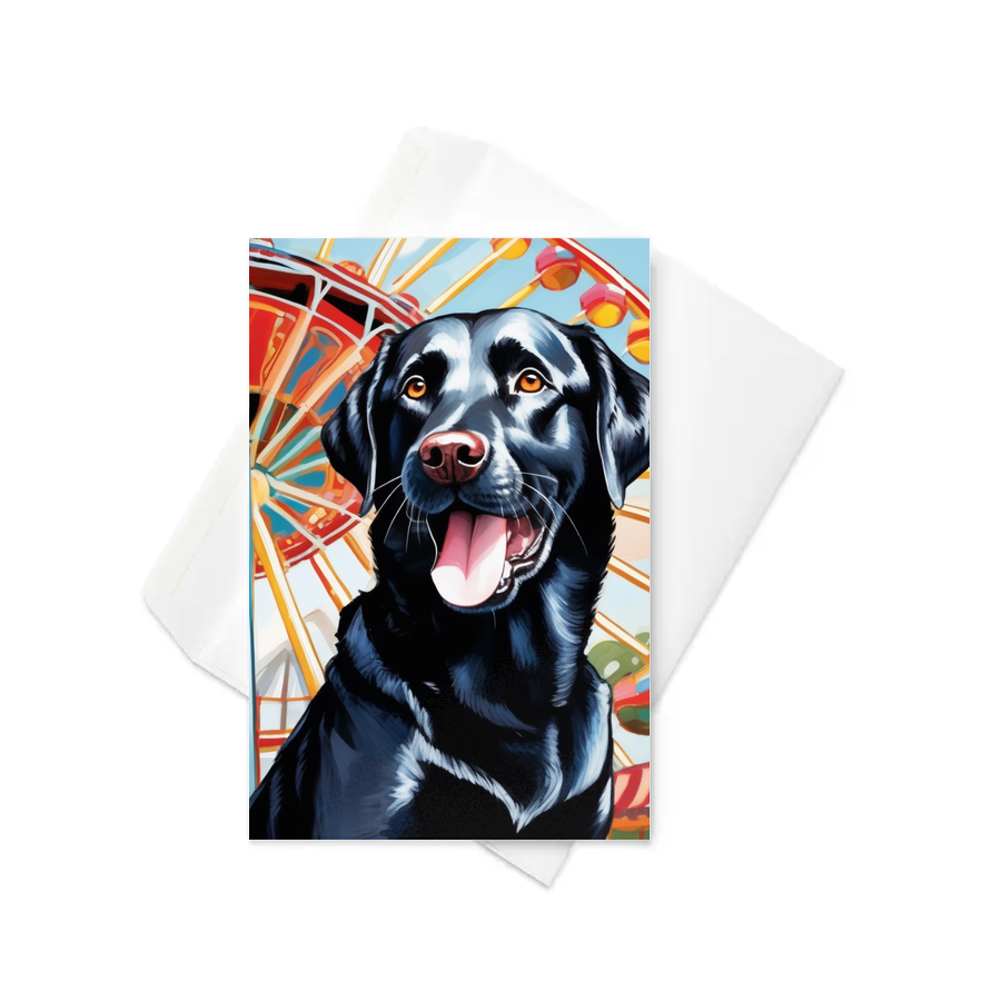 PugMug Custom Black Labrador Retriever Greeting Card