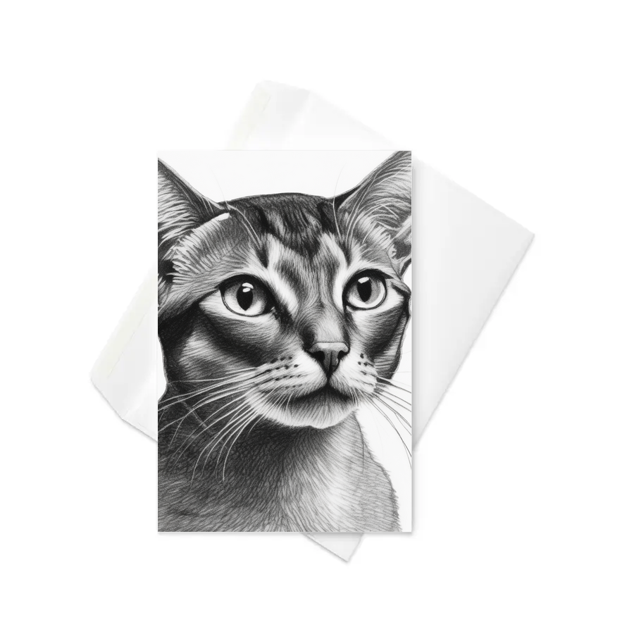 PugMug Custom Tabby Abyssinian Cat Greeting Card