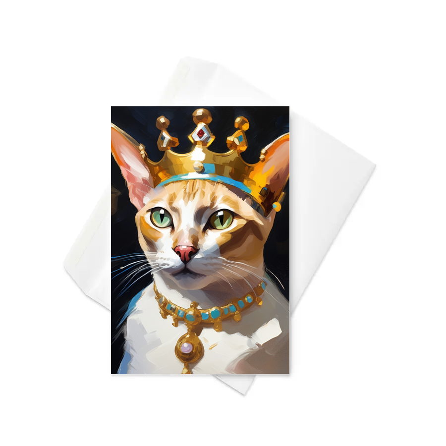 PugMug Custom White Abyssinian Cat Greeting Card