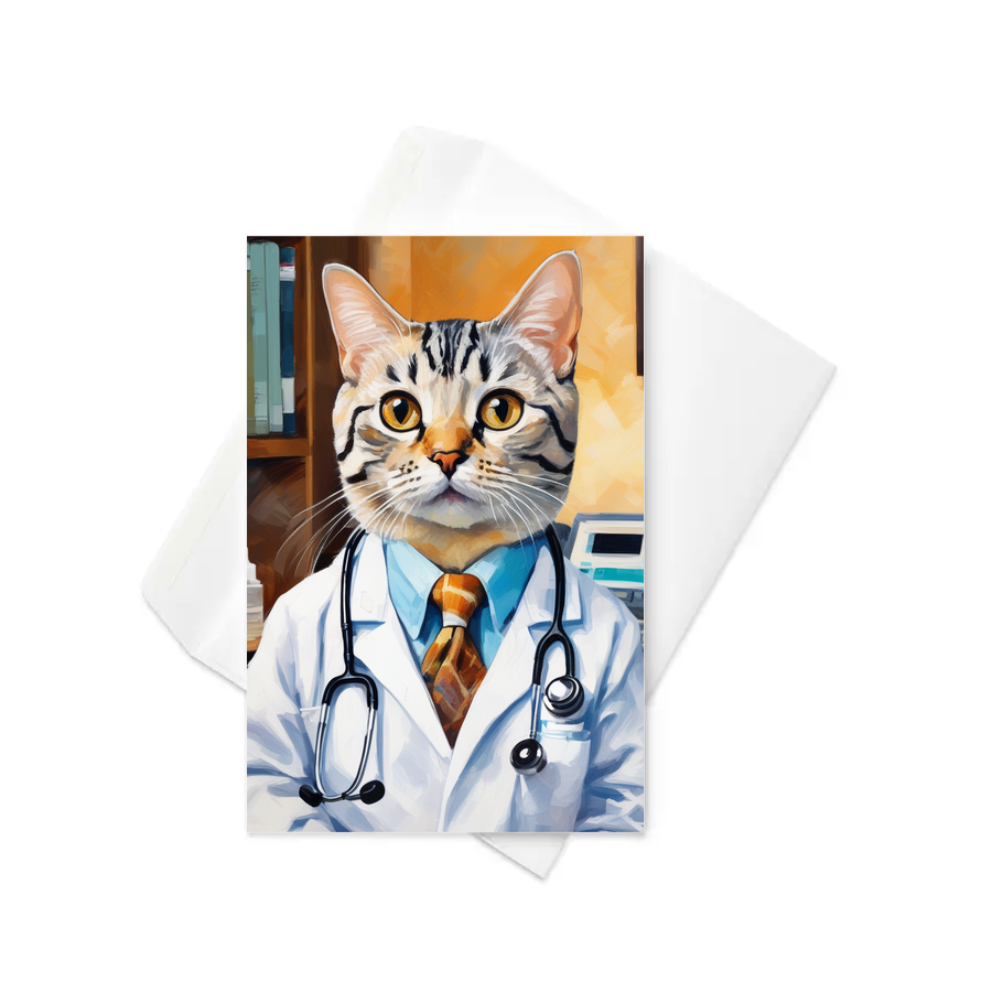 PugMug Custom Tabby American Shorthair Cat Greeting Card
