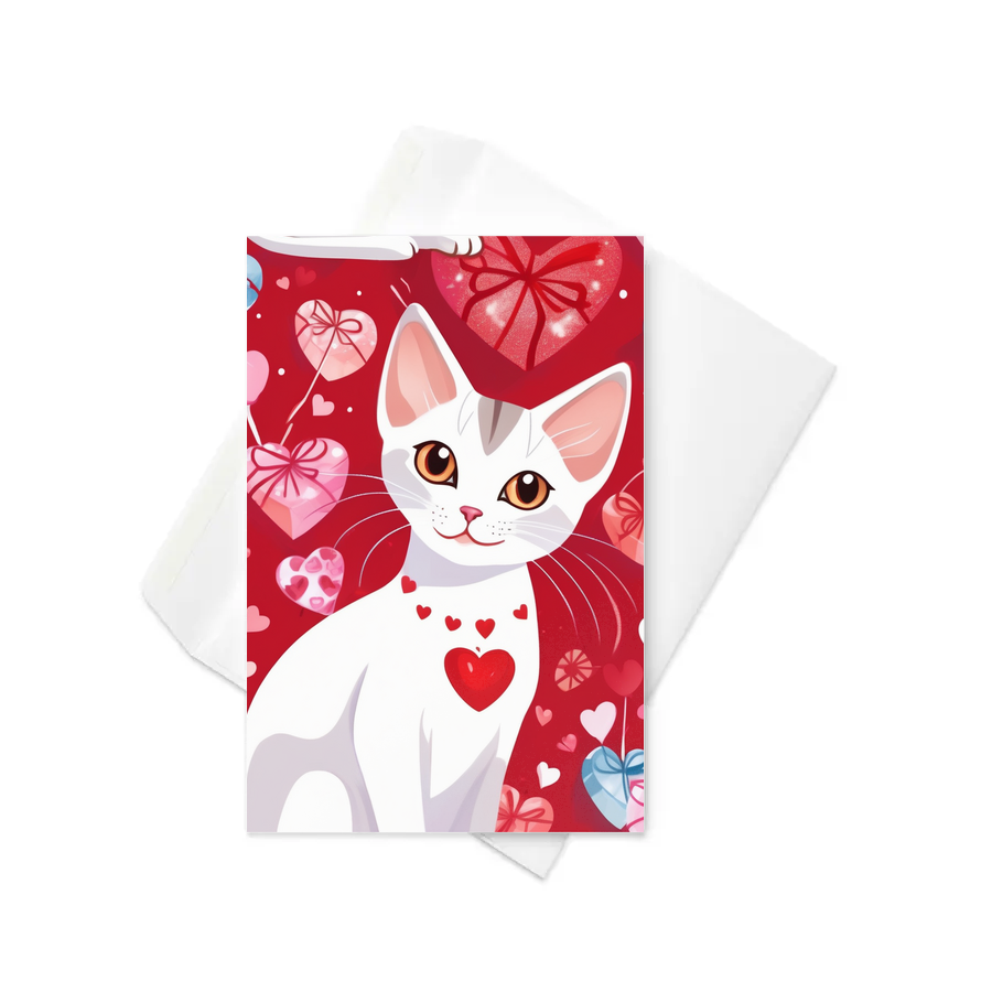 PugMug Custom White Abyssinian Cat Greeting Card