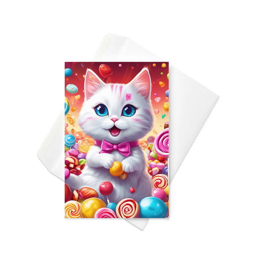 PugMug Custom White Companion Cat Greeting Card