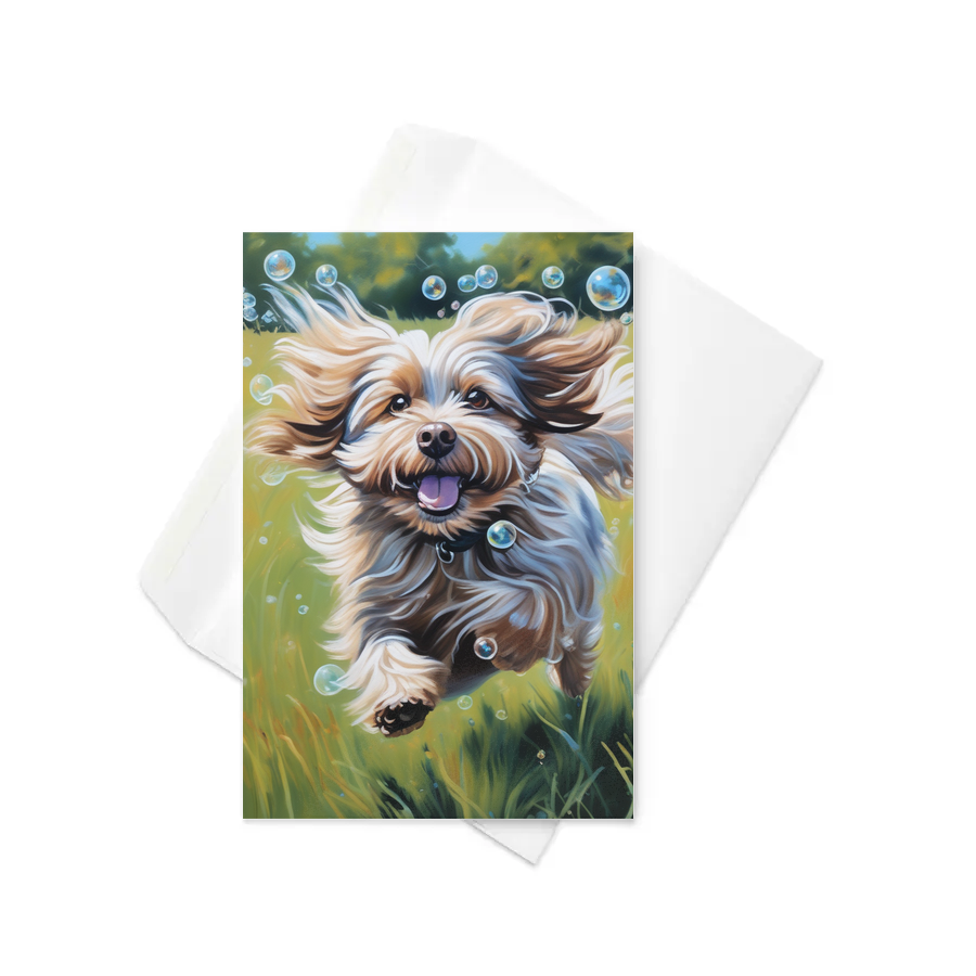 PugMug Custom Tan Havanese Dog Greeting Card