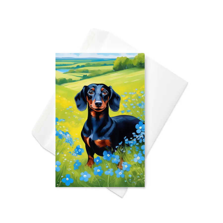 PugMug Custom Black Dachshund Greeting Card