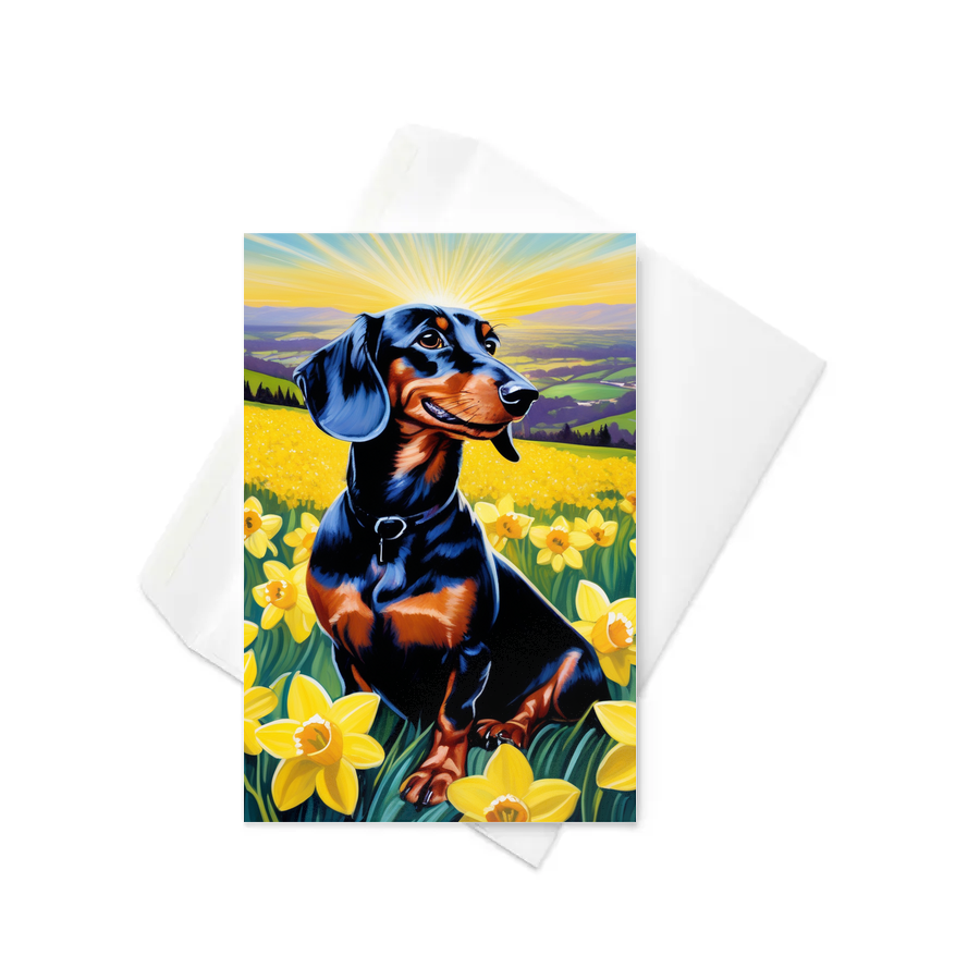 PugMug Custom Black Dachshund Greeting Card