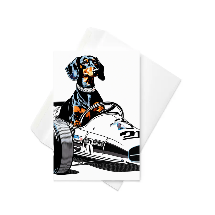 PugMug Custom Black Dachshund Greeting Card