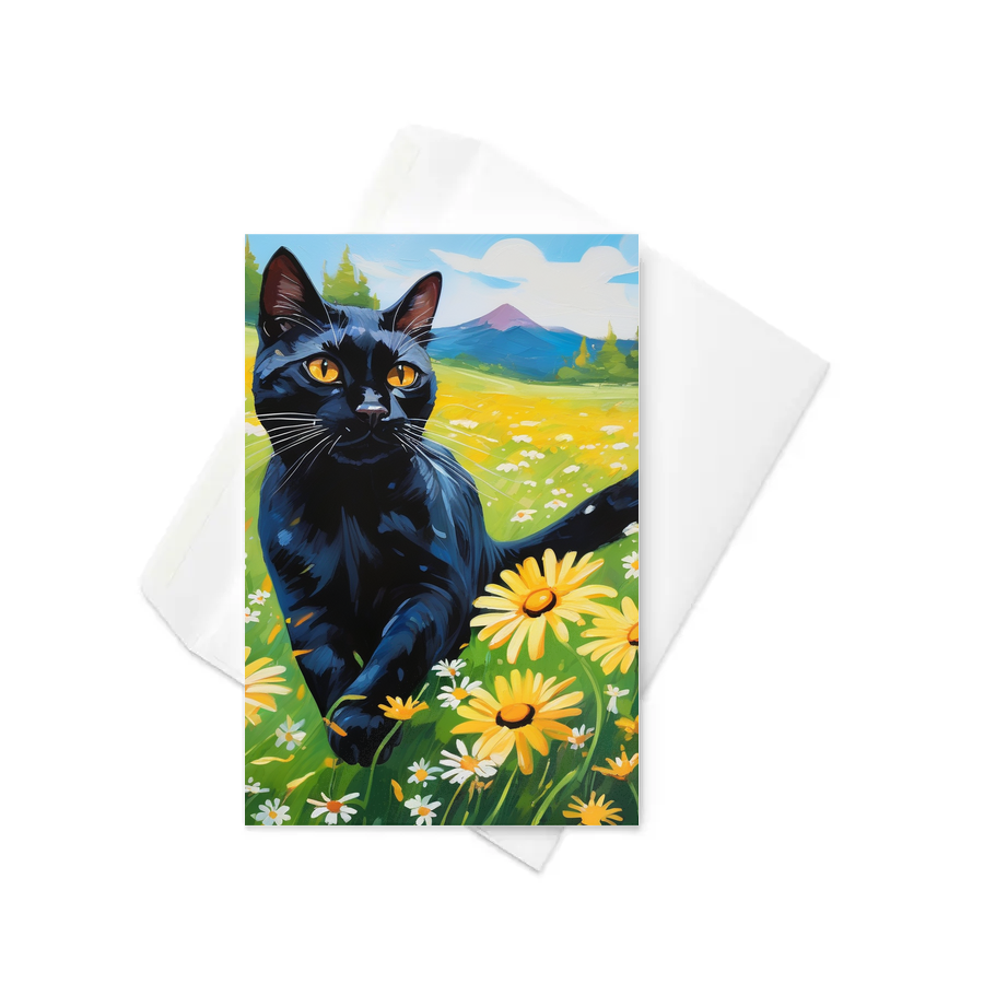PugMug Custom Black Exotic Cat Greeting Card