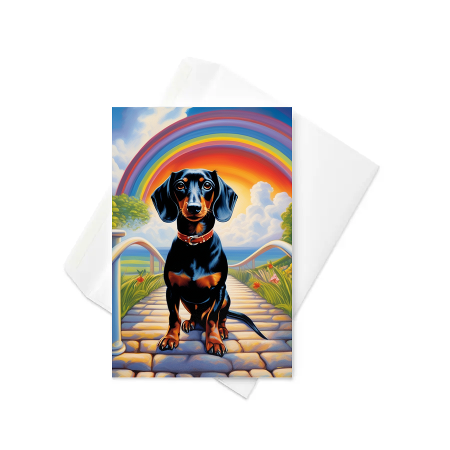 PugMug Custom Black Dachshund Greeting Card