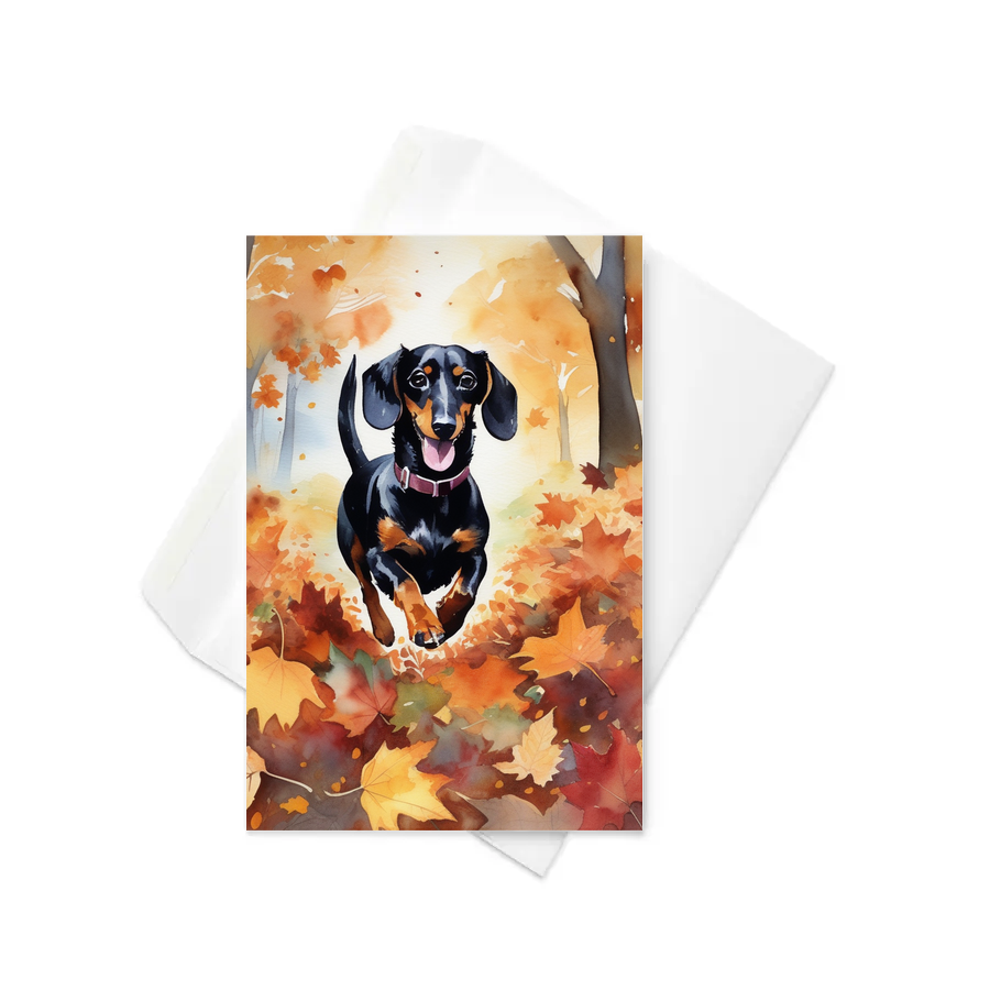 PugMug Custom Black Dachshund Greeting Card