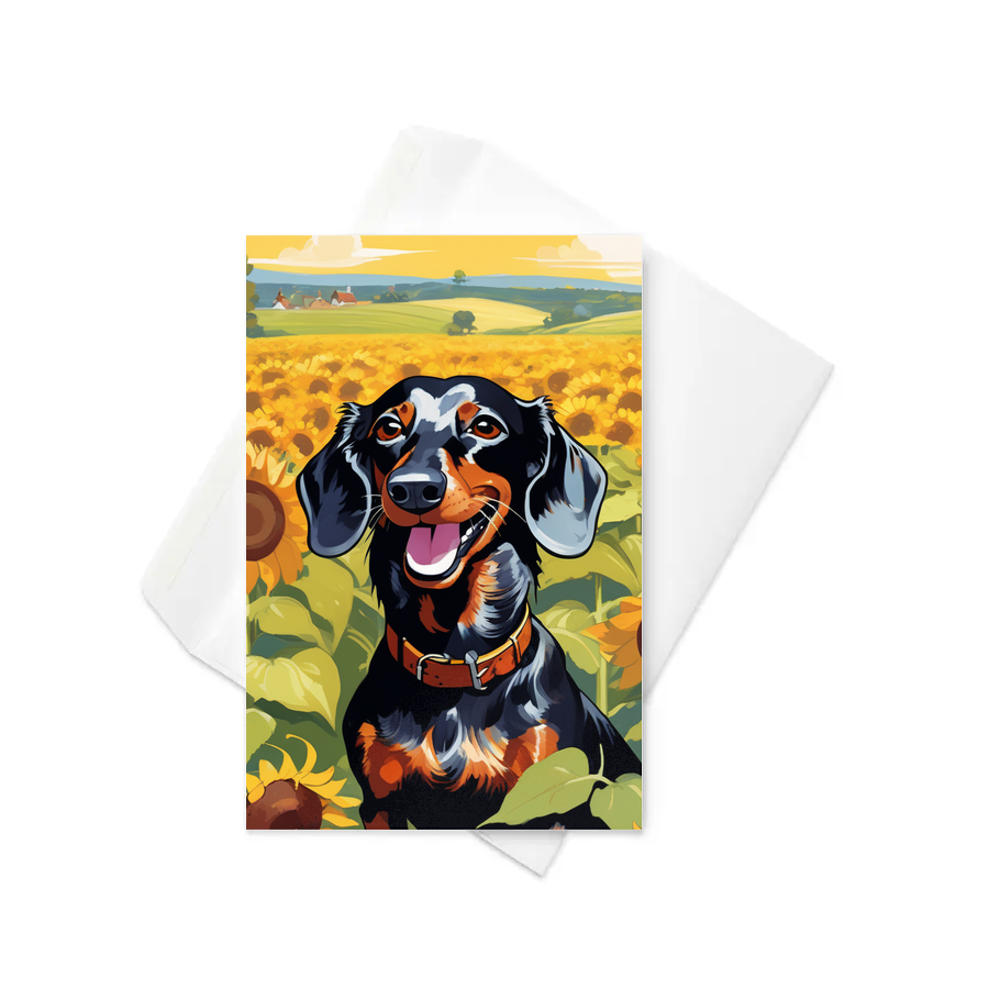 PugMug Custom Black Dachshund Greeting Card