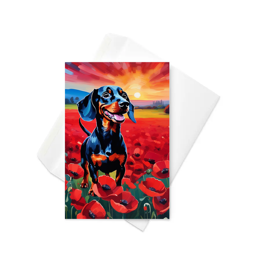 PugMug Custom Black Dachshund Greeting Card