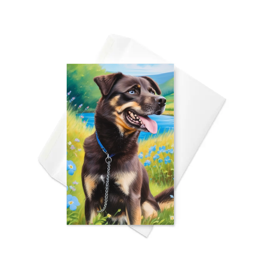 PugMug Custom Blue Greeting Card