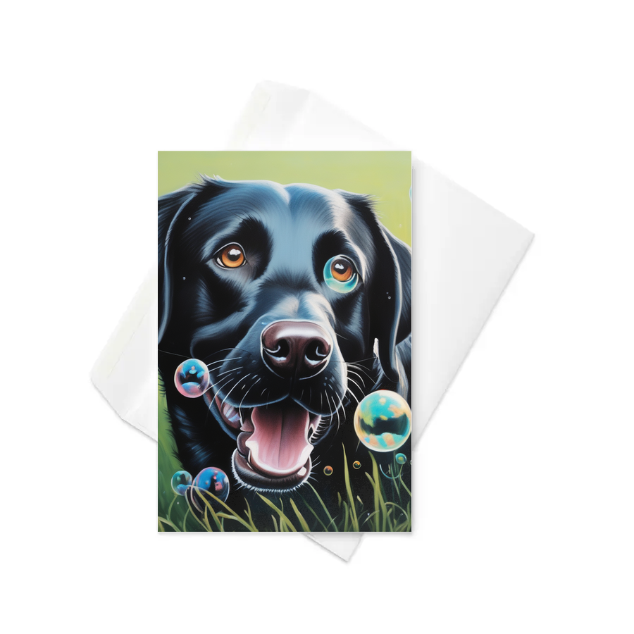 PugMug Custom Black Labrador Retriever Greeting Card