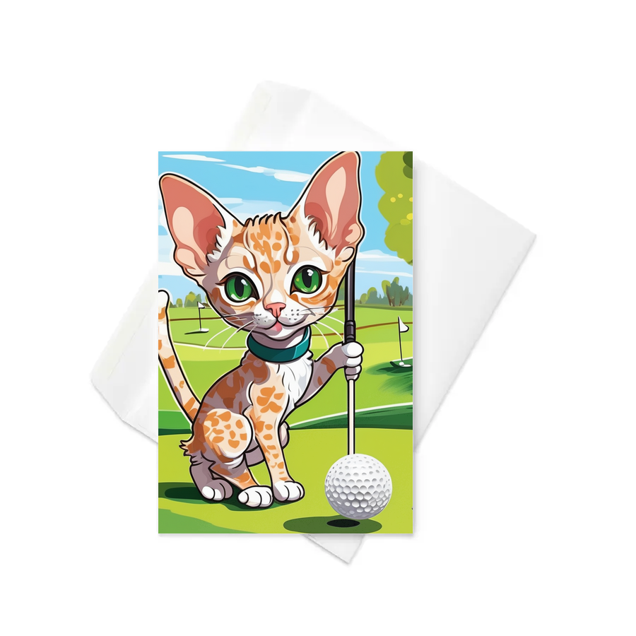 PugMug Custom Tabby Devon Rex Cat Greeting Card