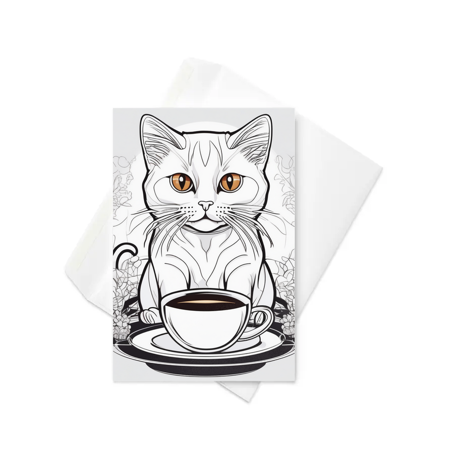 PugMug Custom White Companion Cat Greeting Card
