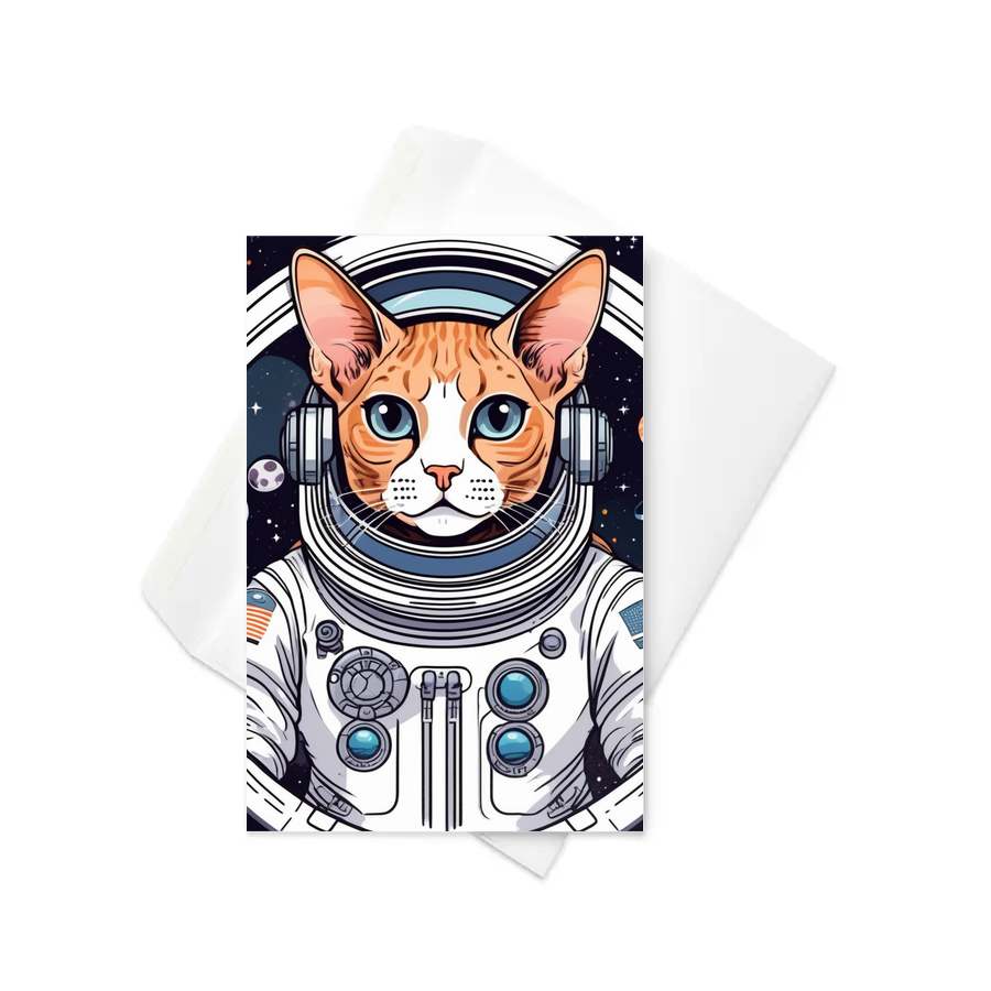 PugMug Custom Tabby Devon Rex Cat Greeting Card