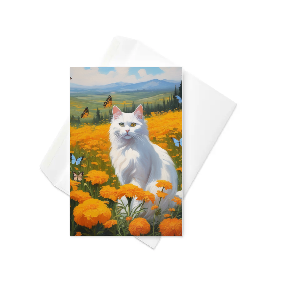 PugMug Custom White Companion Cat Greeting Card