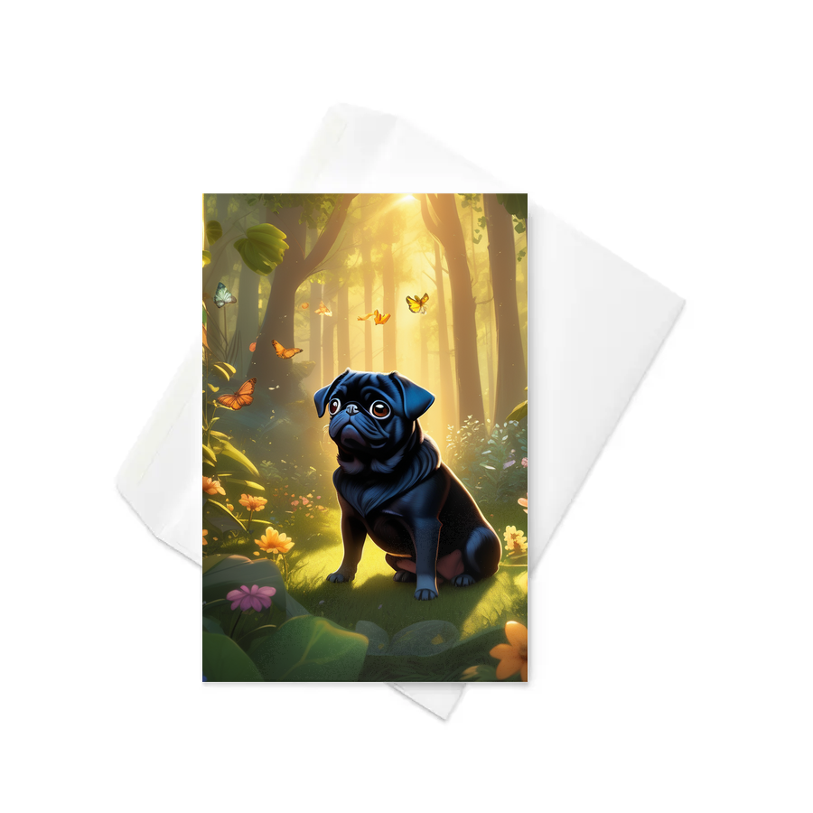 PugMug Custom Black Pug Greeting Card