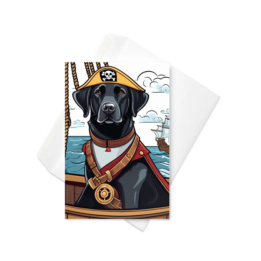 PugMug Custom Black Labrador Retriever Greeting Card