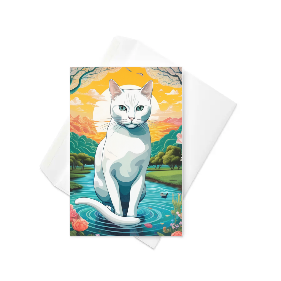 PugMug Custom White Companion Cat Greeting Card
