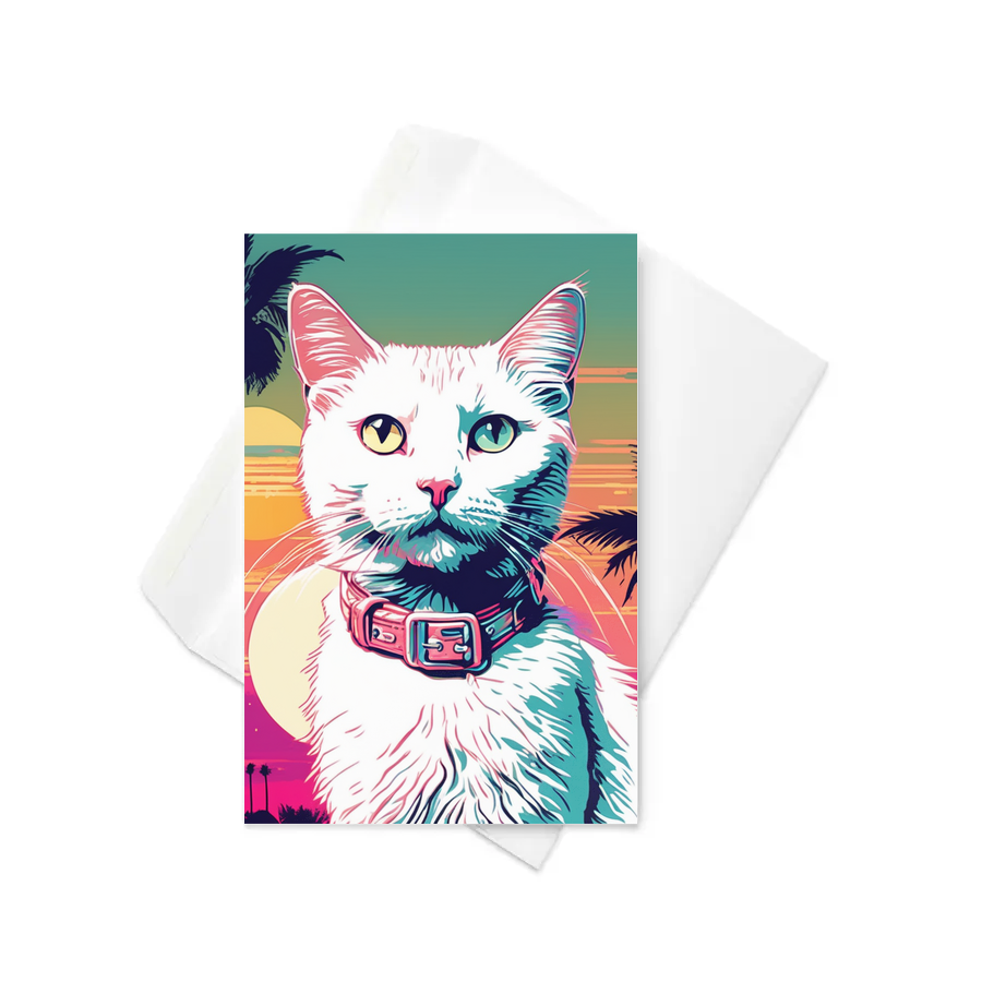 PugMug Custom White Companion Cat Greeting Card