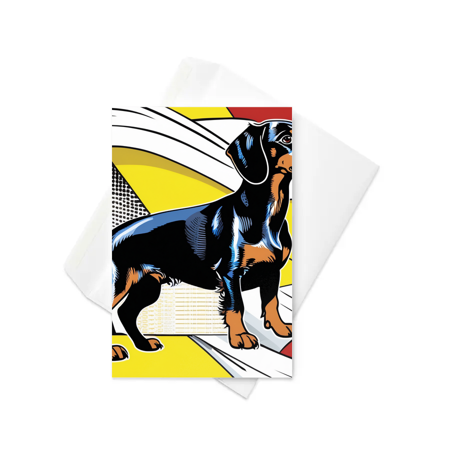PugMug Custom Black Dachshund Greeting Card